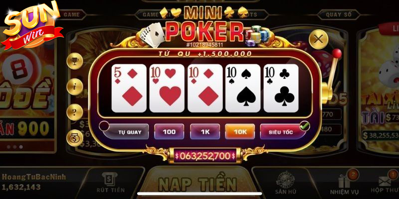 Chơi game mini poker Sunwin chỉ với vài thao tác